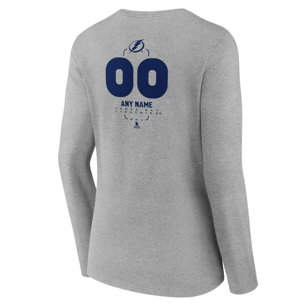 Tampa Bay Lightning Women's Personalized Name & Number Midfielder Long Sleeve V-Neck T-Shirt