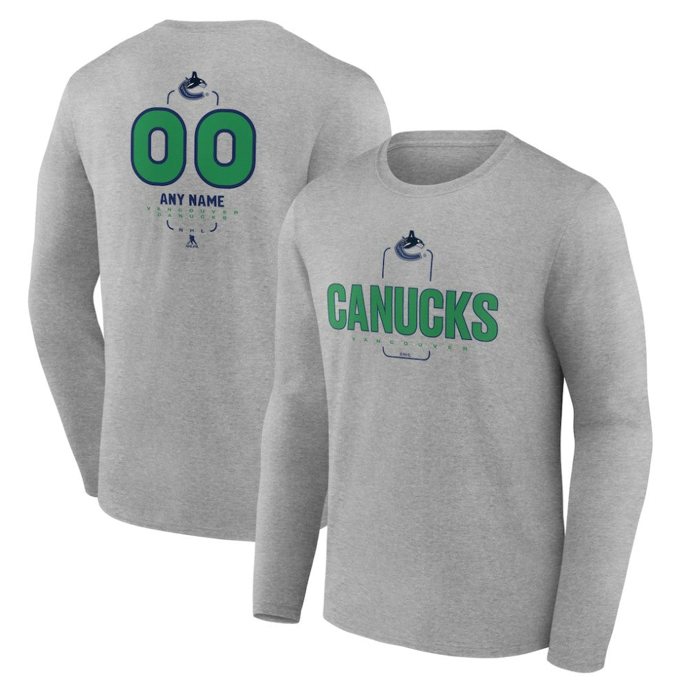 Vancouver Canucks Personalized Name & Number Midfielder Long Sleeve T-Shirt