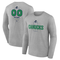 Vancouver Canucks Personalized Name & Number Midfielder Long Sleeve T-Shirt