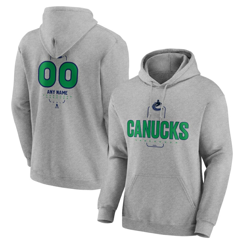 Vancouver Canucks Personalized Name & Number Midfielder Pullover Hoodie