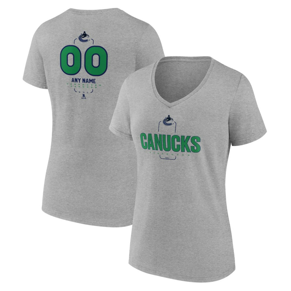 Vancouver Canucks Women's Personalized Name & Number Midfielder V-Neck T-Shirt