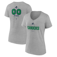 Vancouver Canucks Women's Personalized Name & Number Midfielder V-Neck T-Shirt