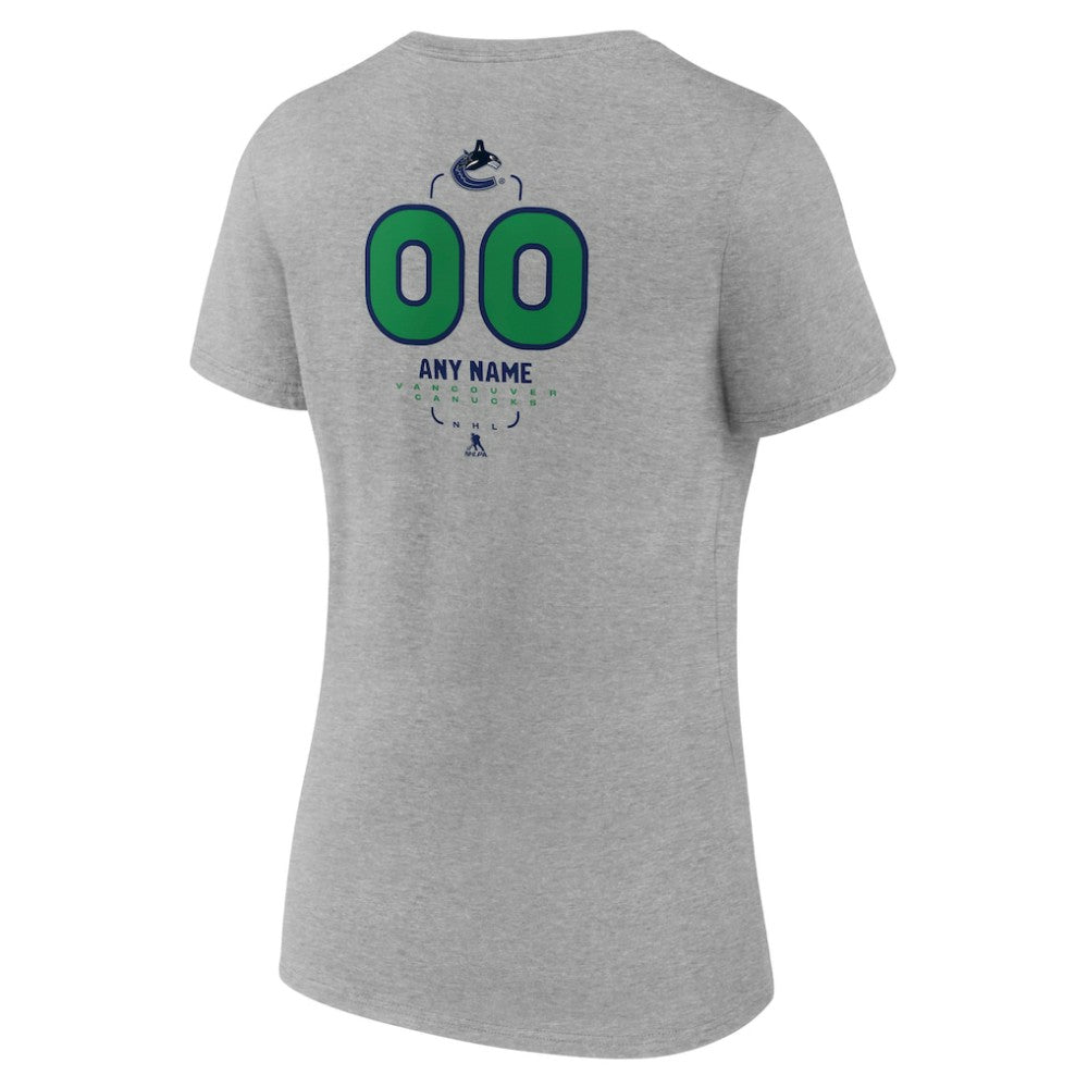 Vancouver Canucks Women's Personalized Name & Number Midfielder V-Neck T-Shirt