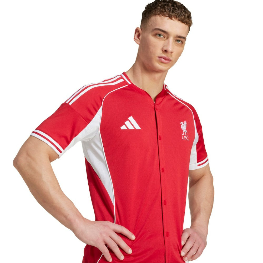 Liverpool Full-Button Baseball Jersey / Soccer On sale