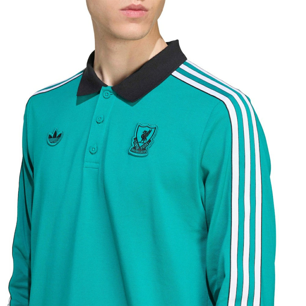 Liverpool Terrace Icons Long Sleeve Polo / Soccer Discount
