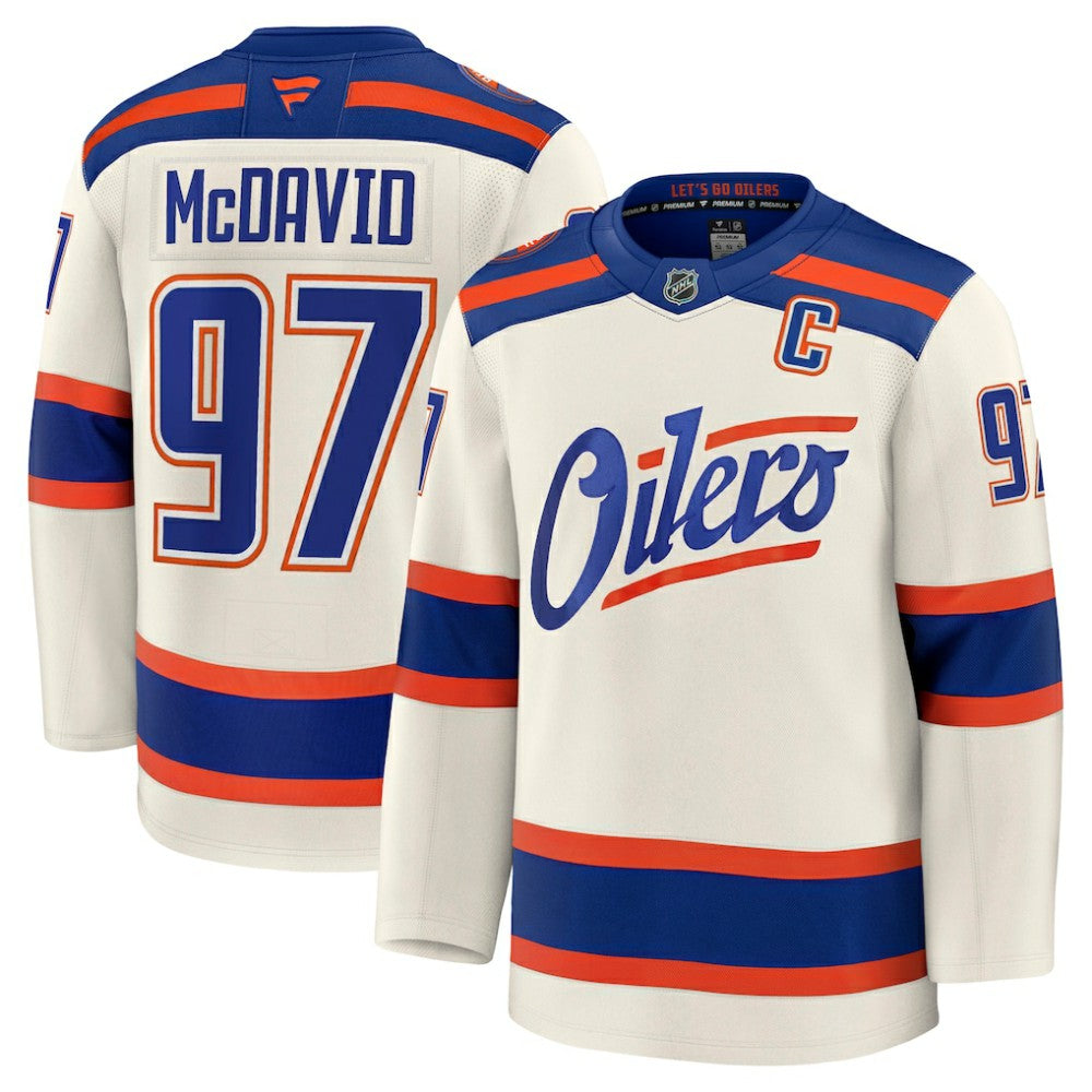 Connor McDavid Edmonton Oilers Fanatics Alternate Premium Jersey