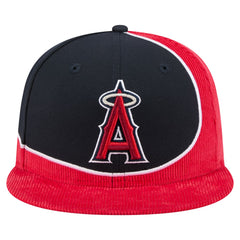 Los Angeles Angels Retro Split Corduroy Snapback Hat - Red/Navy | New Era