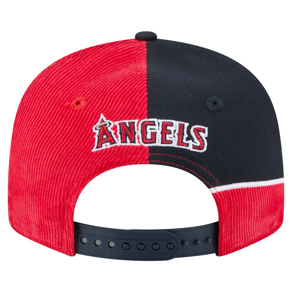 Los Angeles Angels Retro Split Corduroy Snapback Hat - Red/Navy | New Era