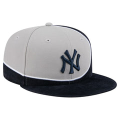 New York Yankees Retro Split Corduroy Snapback Hat - Navy/Gray | New Era
