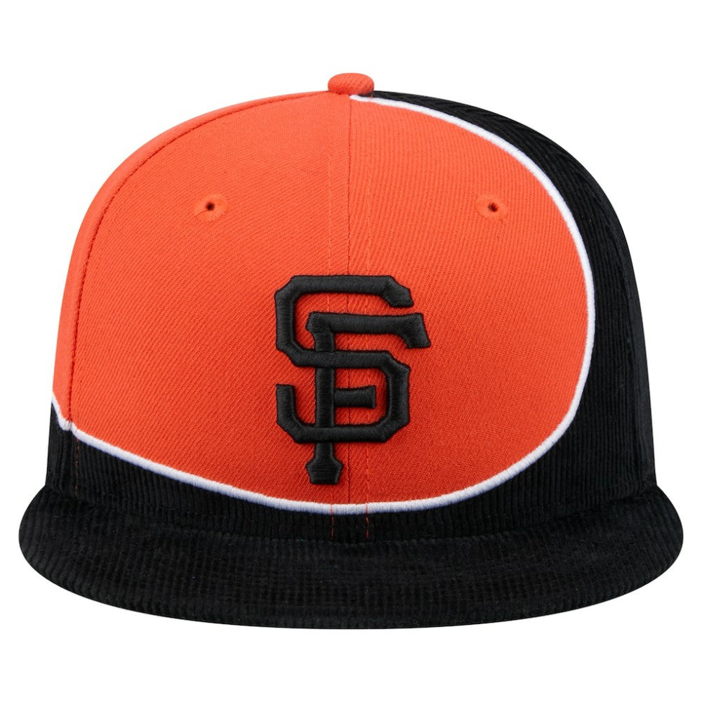 San Francisco Giants Retro Split Corduroy Snapback Hat - Black/Orange | New Era