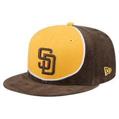 San Diego Padres Retro Split Corduroy Snapback Hat - Brown/Gold | New Era