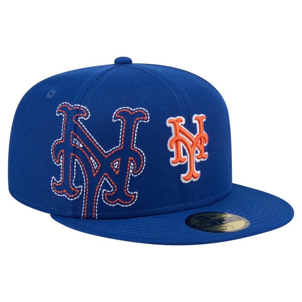 New York Mets Yarn Stitch 59FIFTY Fitted Hat - Royal | New Era