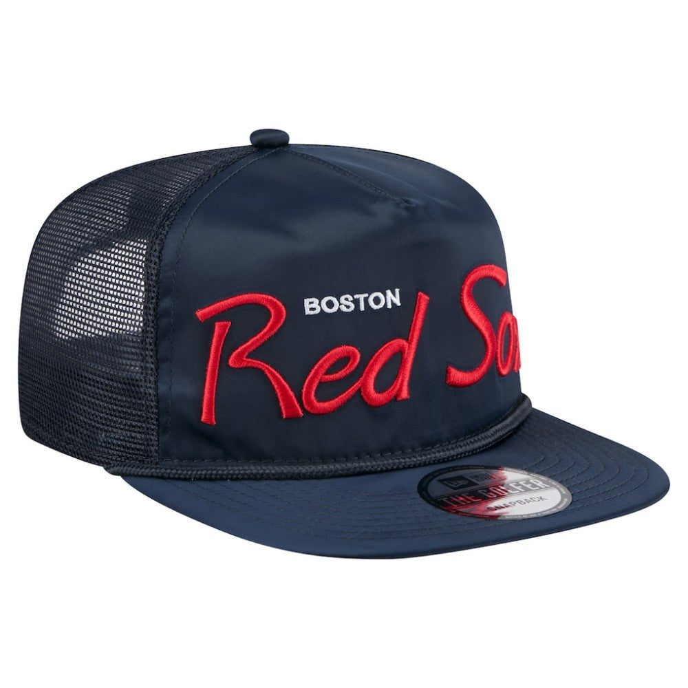 Boston Red Sox Retro Satin Script Golfer Adjustable Hat - Navy | New Era