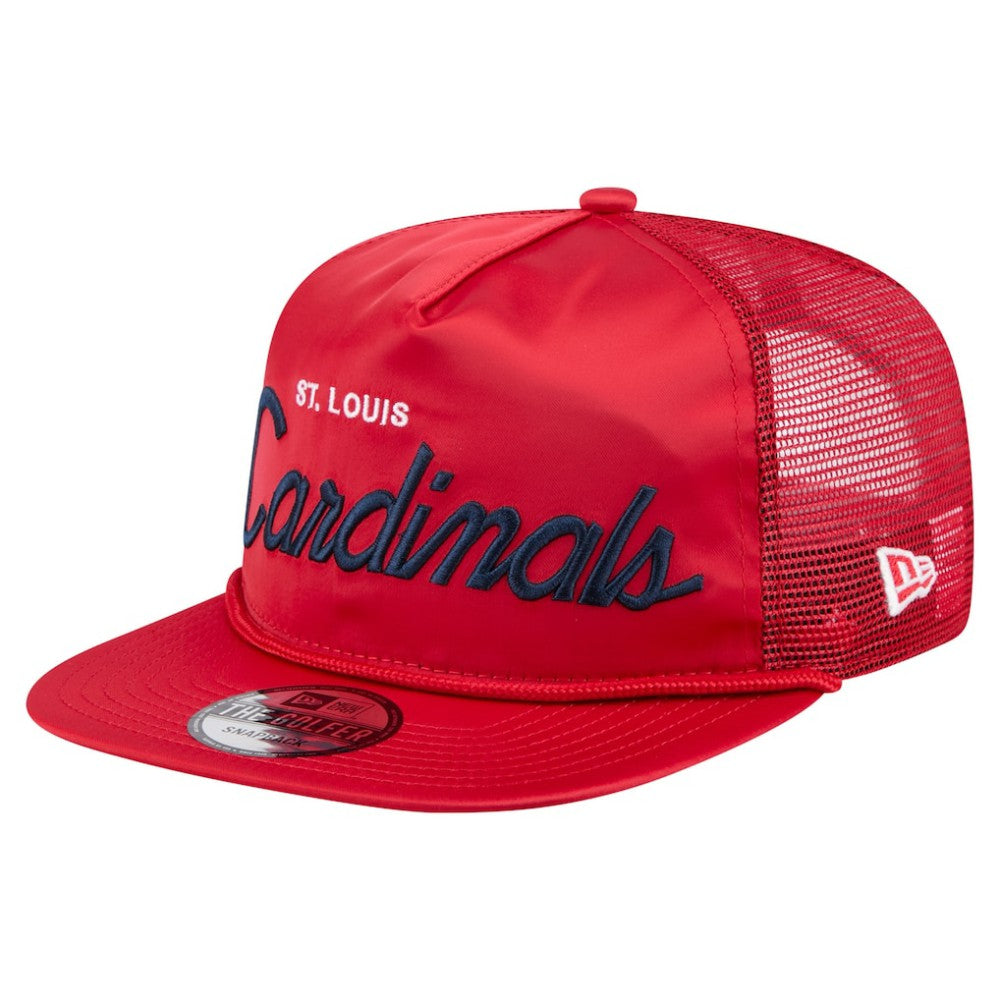 St. Louis Cardinals Retro Satin Script Golfer Adjustable Hat - Red | New Era