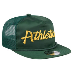 Athletics Retro Satin Script Golfer Adjustable Hat - Green | New Era