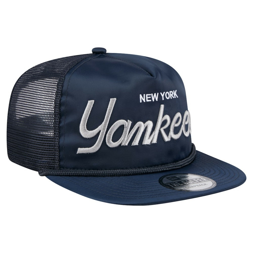 New York Yankees Retro Satin Script Golfer Adjustable Hat - Navy | New Era