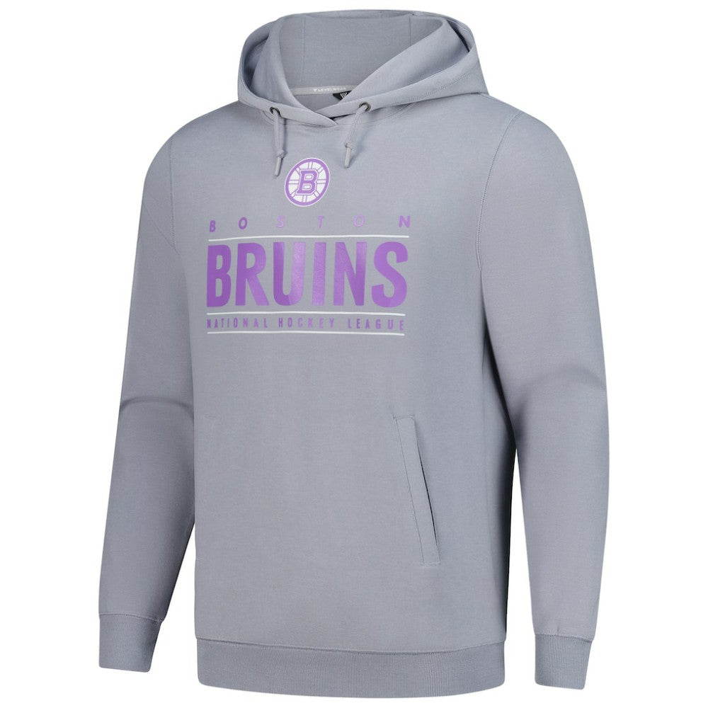 Boston Bruins Levelwear Hockey Fights Cancer Pulsar Off Season Tri-Blend Pullover Hoodie