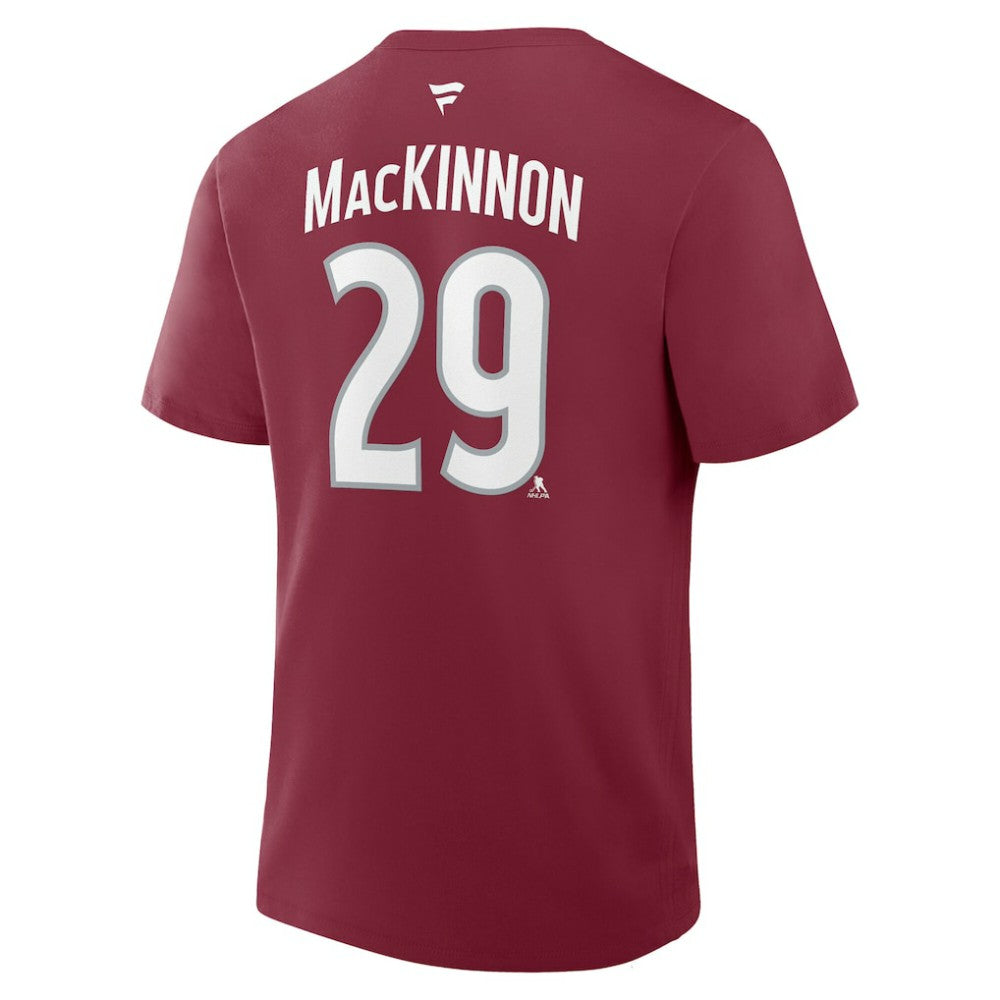 Nathan MacKinnon Colorado Avalanche Fanatics Authentic Stack Name & Number T-Shirt