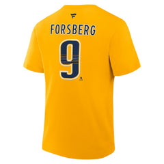 Filip Forsberg Nashville Predators Fanatics Authentic Stack Name & Number T-Shirt