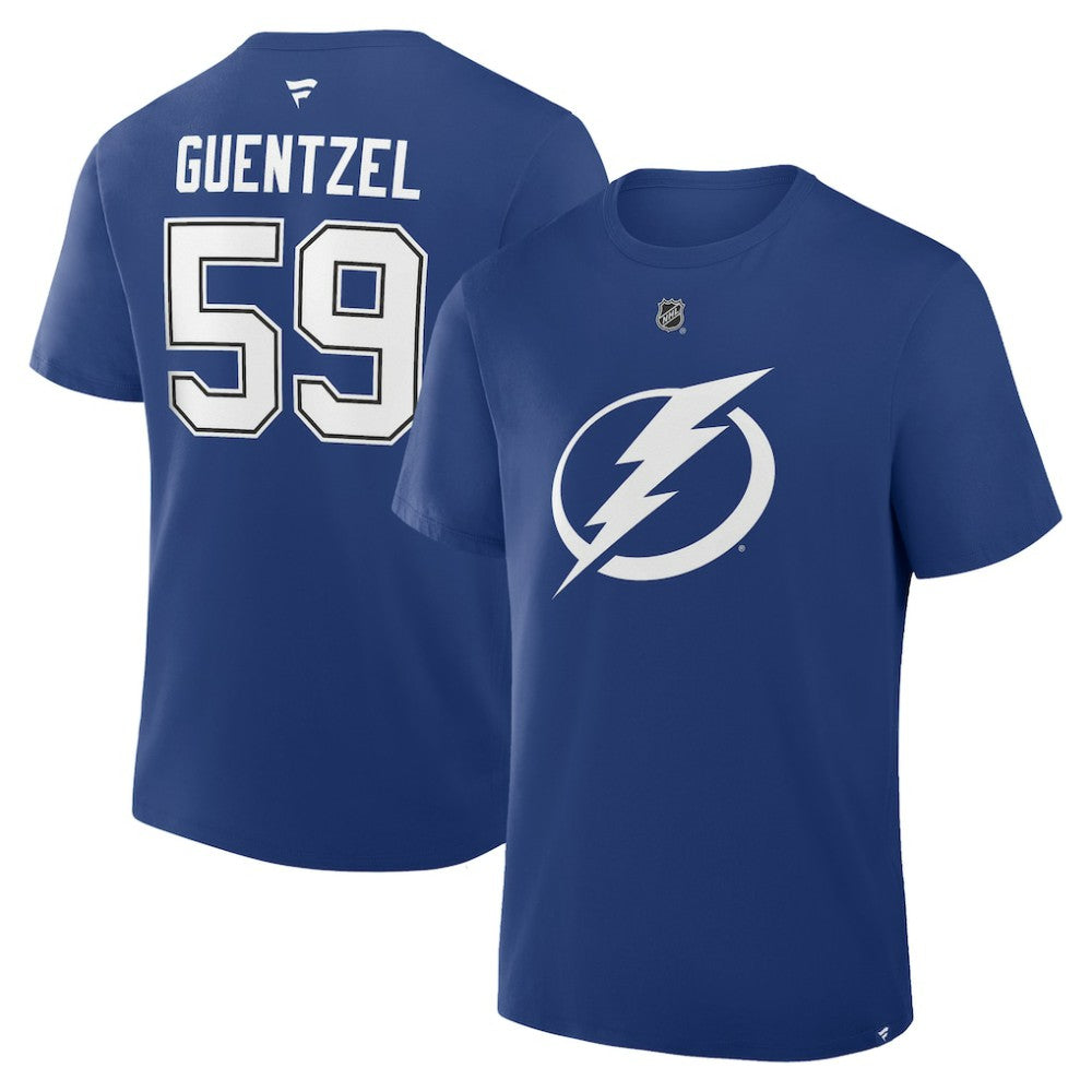 Jake Guentzel Tampa Bay Lightning Fanatics Authentic Stack Name & Number T-Shirt