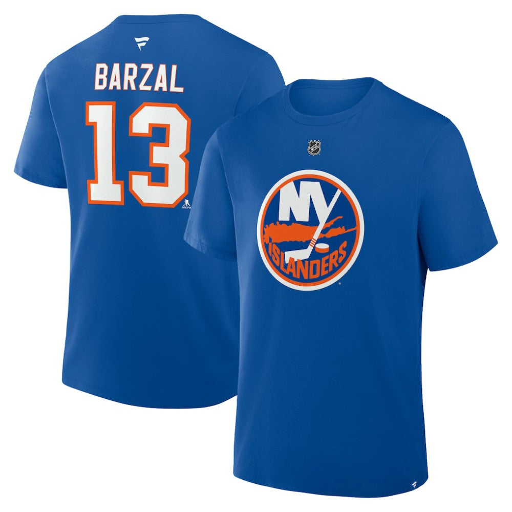 Mathew Barzal New York Islanders Fanatics Authentic Stack Name & Number T-Shirt