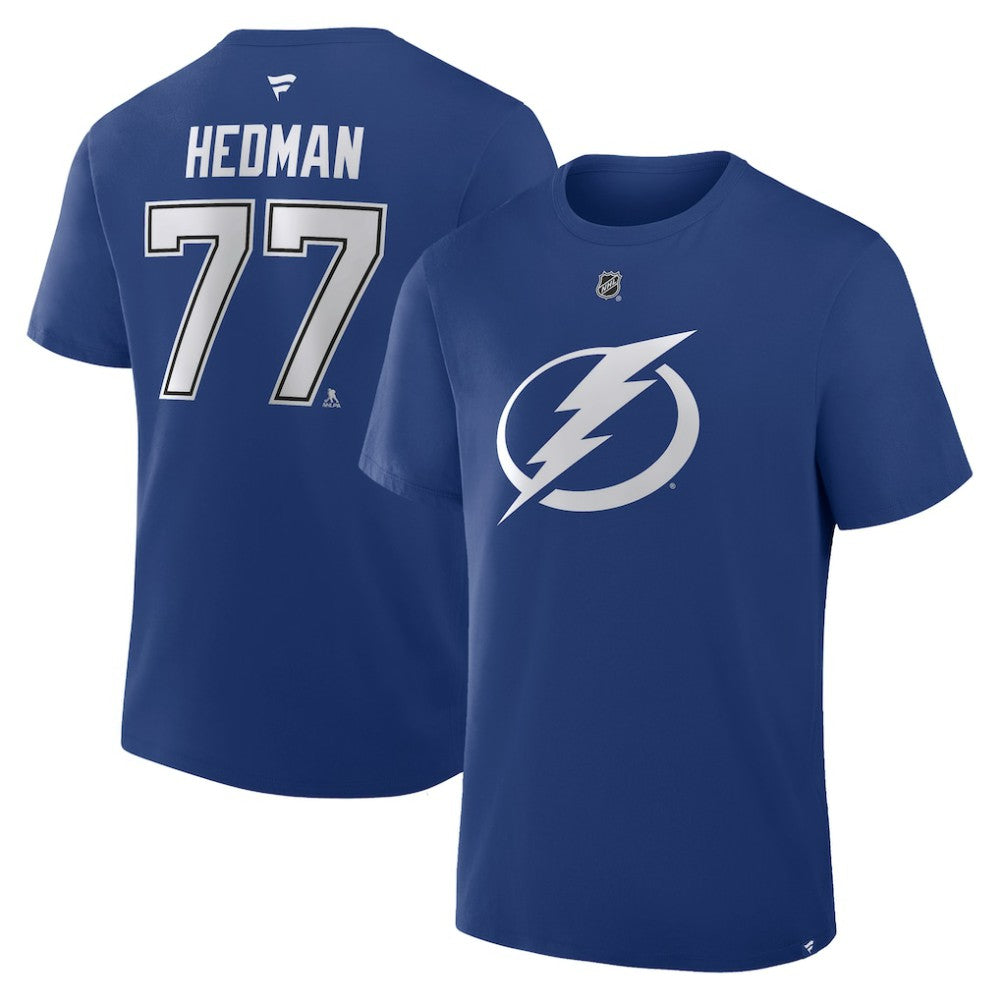 Victor Hedman Tampa Bay Lightning Fanatics Authentic Stack Name & Number T-Shirt