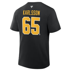 Erik Karlsson Pittsburgh Penguins Fanatics Authentic Stack Name & Number T-Shirt