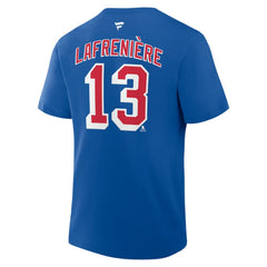 Alexis Lafreniere New York Rangers Fanatics Authentic Stack Name & Number T-Shirt