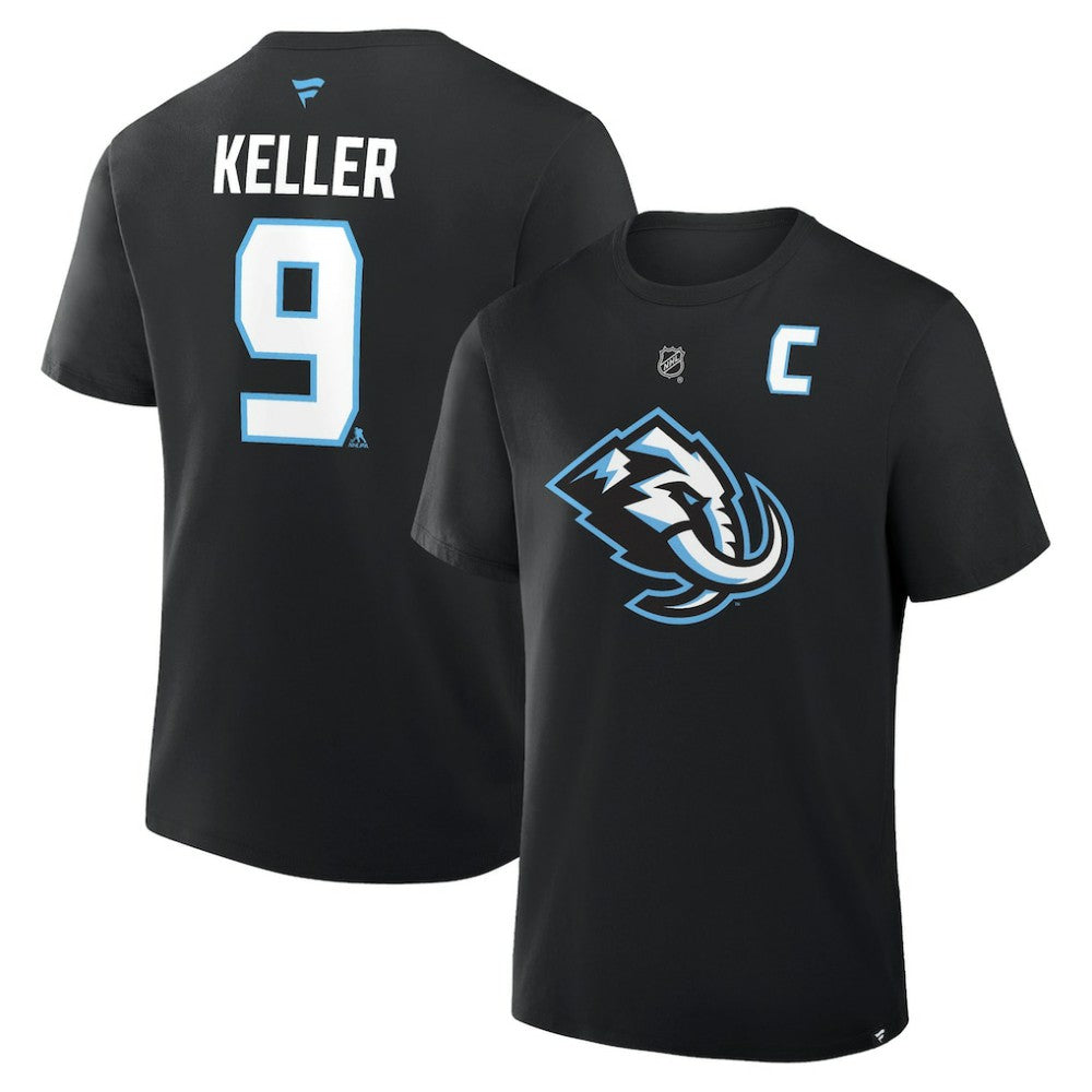 Clayton Keller Utah Mammoth Fanatics Authentic Stack Name & Number T-Shirt