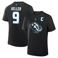 Clayton Keller Utah Mammoth Fanatics Authentic Stack Name & Number T-Shirt