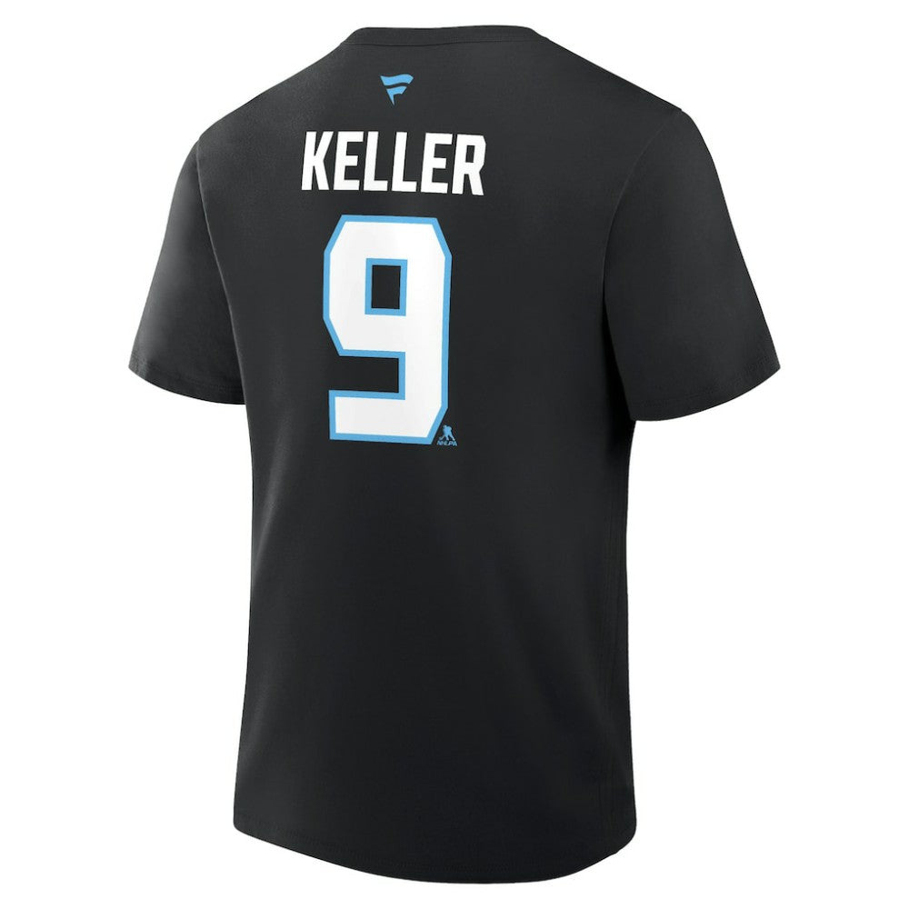 Clayton Keller Utah Mammoth Fanatics Authentic Stack Name & Number T-Shirt
