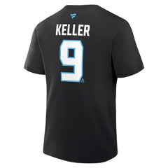 Clayton Keller Utah Mammoth Fanatics Authentic Stack Name & Number T-Shirt