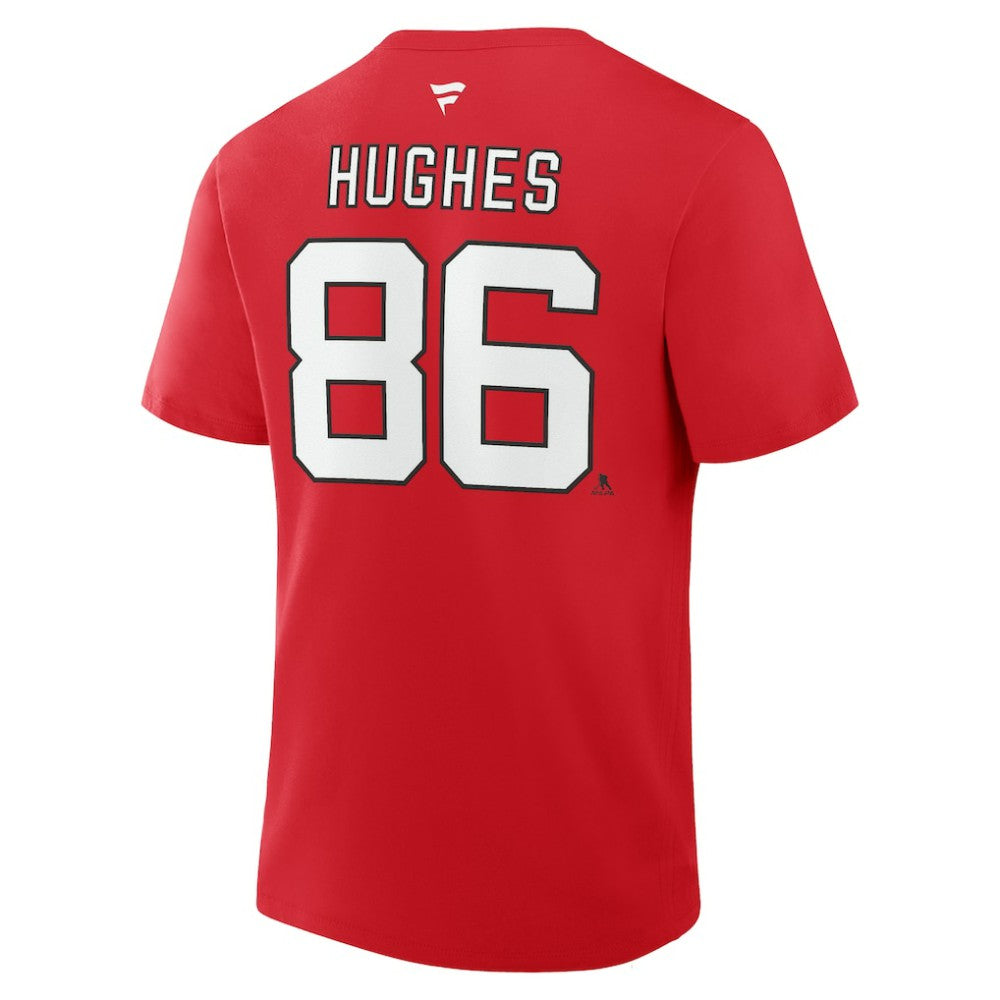 Jack Hughes New Jersey Devils Fanatics Authentic Stack Name & Number T-Shirt