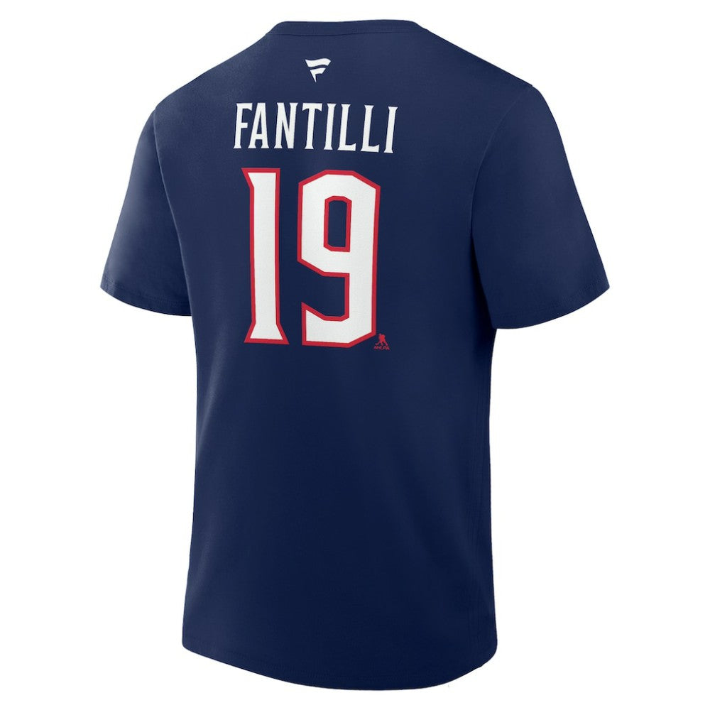 Adam Fantilli Columbus Blue Jackets Fanatics Authentic Stack Name & Number T-Shirt