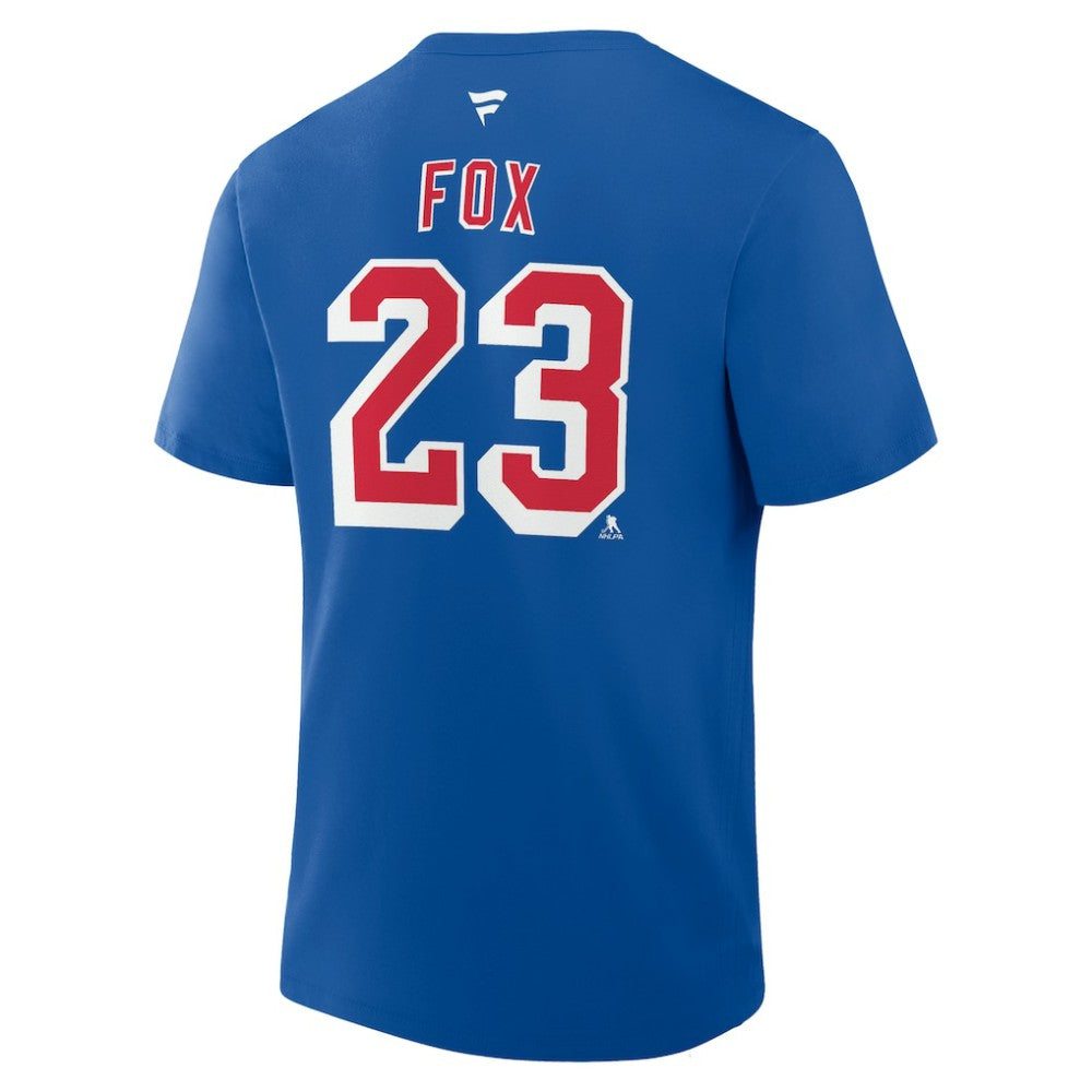 Adam Fox New York Rangers Fanatics Authentic Stack Name & Number T-Shirt