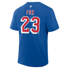 Adam Fox New York Rangers Fanatics Authentic Stack Name & Number T-Shirt