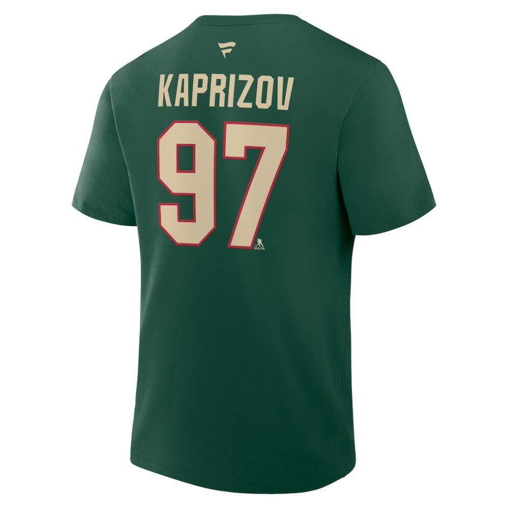Kirill Kaprizov Minnesota Wild Fanatics Authentic Stack Name & Number T-Shirt
