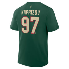 Kirill Kaprizov Minnesota Wild Fanatics Authentic Stack Name & Number T-Shirt