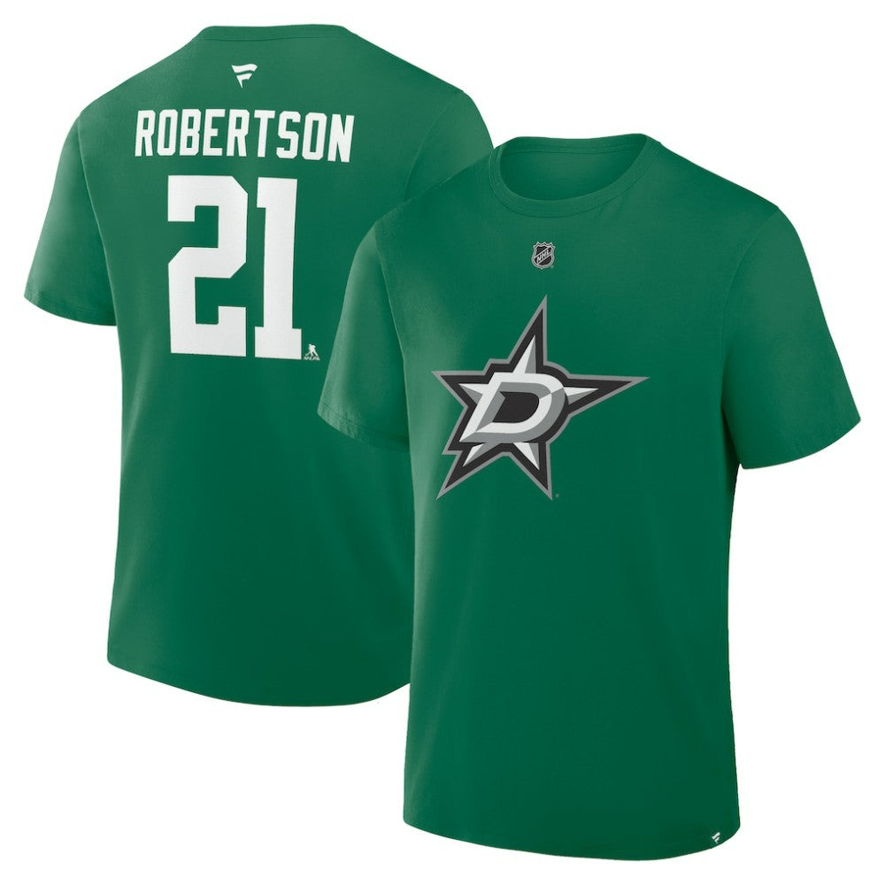 Jason Robertson Dallas Stars Fanatics Authentic Stack Name & Number T-Shirt