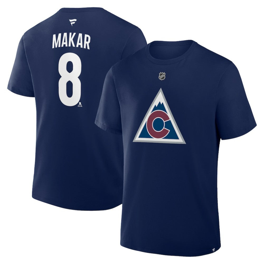 Cale Makar Colorado Avalanche Fanatics Authentic Stack Name & Number T-Shirt
