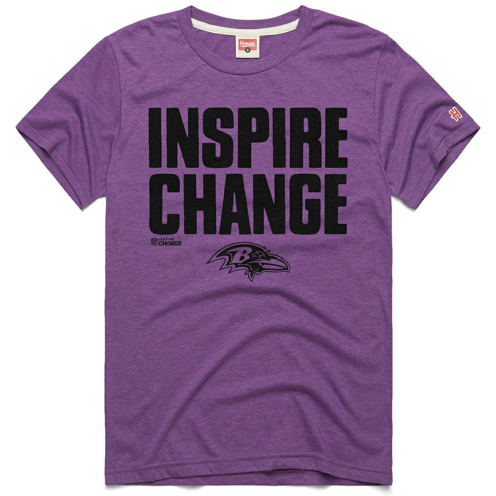 NFL Baltimore Ravens Homage Unisex 2024 Inspire Change Tri-Blend T-Shirt