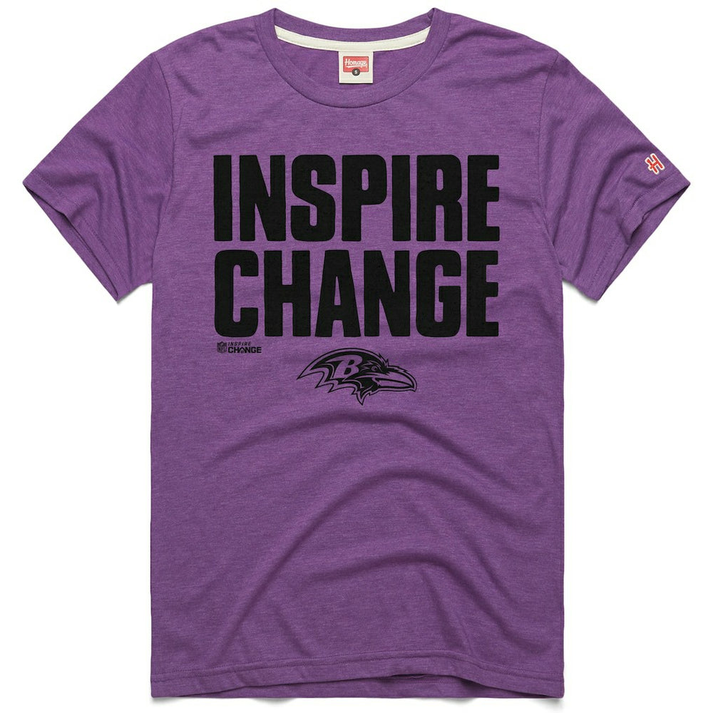 NFL Baltimore Ravens Homage Unisex 2024 Inspire Change Tri-Blend T-Shirt