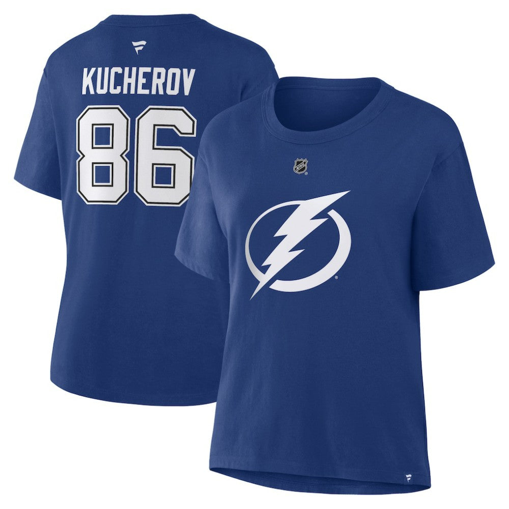 Nikita Kucherov Tampa Bay Lightning Fanatics Women's Authentic Stack Name & Number T-Shirt