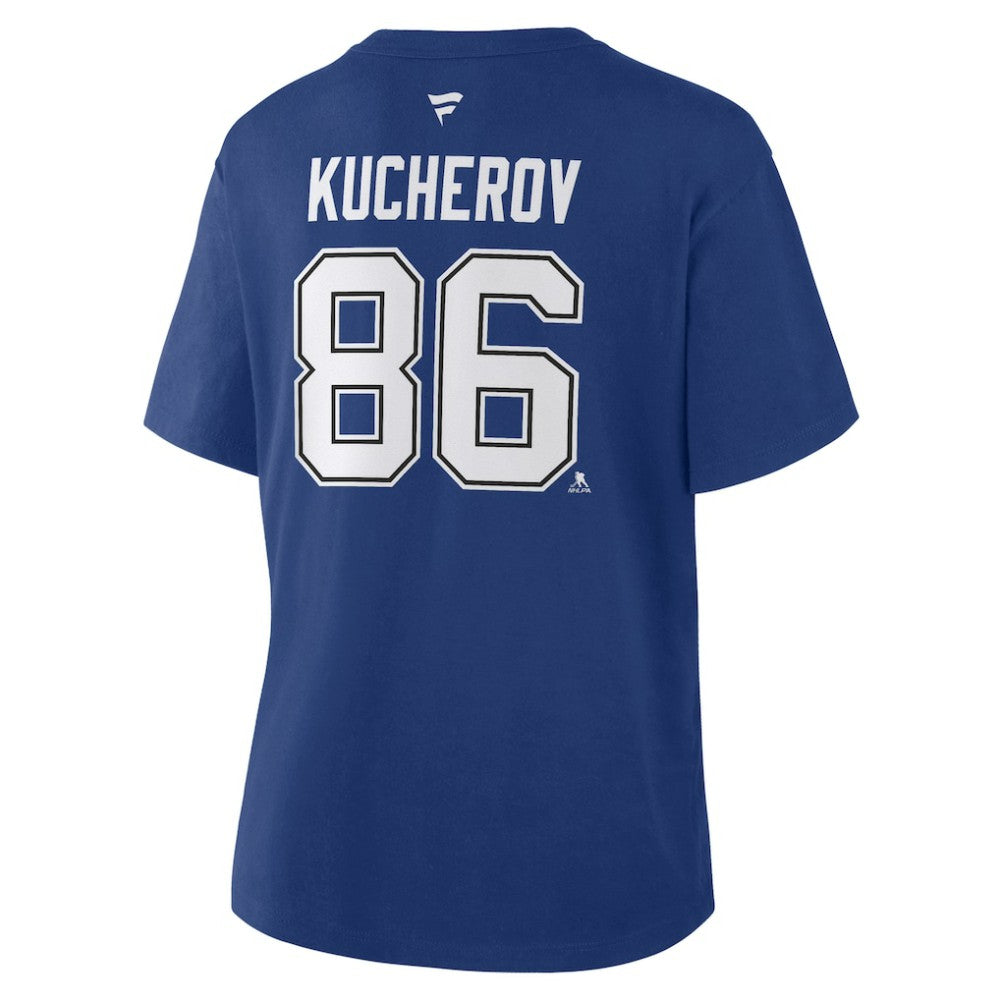 Nikita Kucherov Tampa Bay Lightning Fanatics Women's Authentic Stack Name & Number T-Shirt