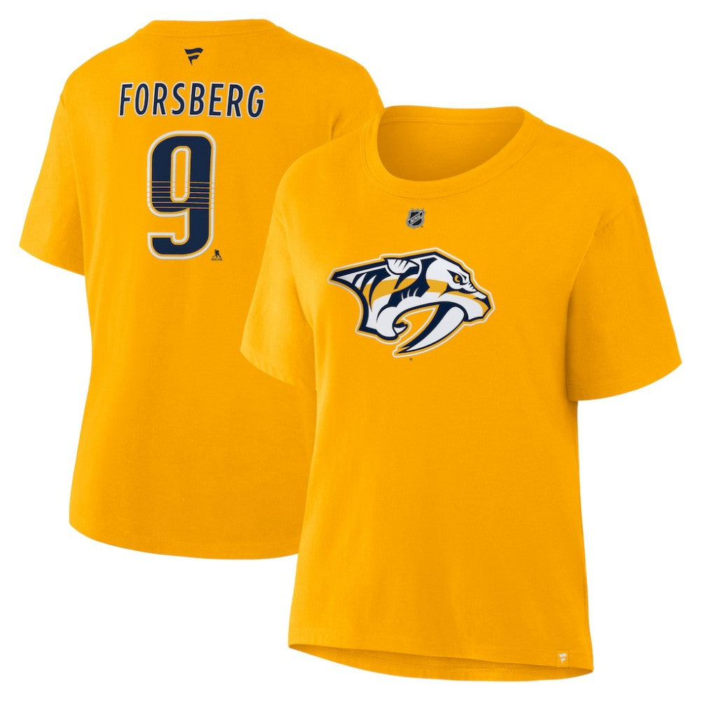 Filip Forsberg Nashville Predators Fanatics Women's Authentic Stack Name & Number T-Shirt