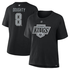 Drew Doughty Los Angeles Kings Fanatics Women's Authentic Stack Name & Number T-Shirt
