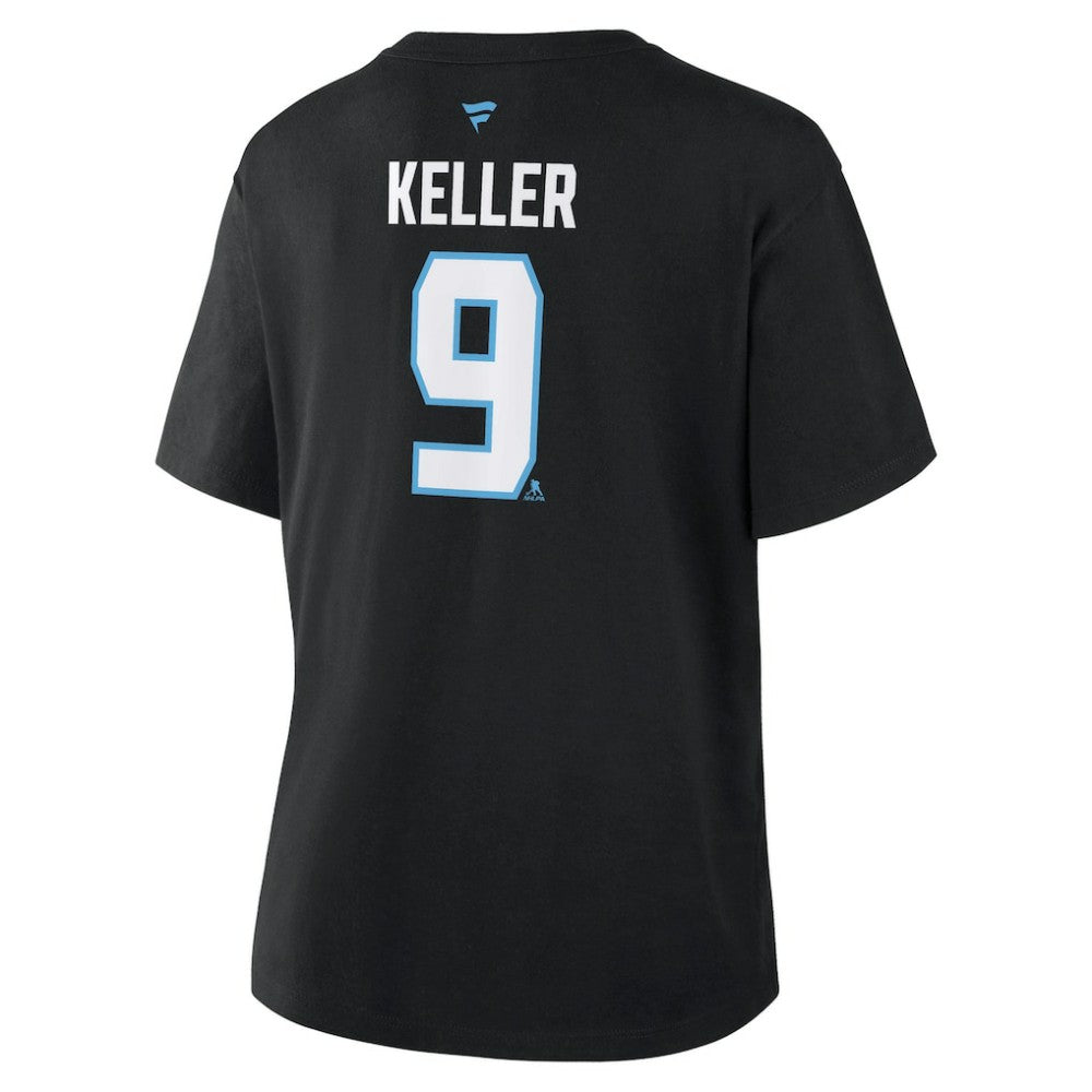Clayton Keller Utah Mammoth Fanatics Women's Authentic Stack Name & Number T-Shirt