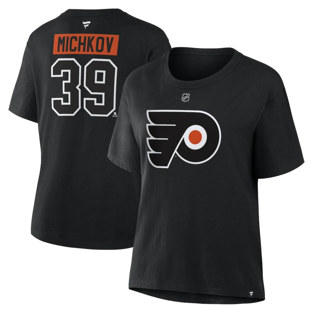 Matvei Michkov Philadelphia Flyers Fanatics Women's Authentic Stack Name & Number T-Shirt
