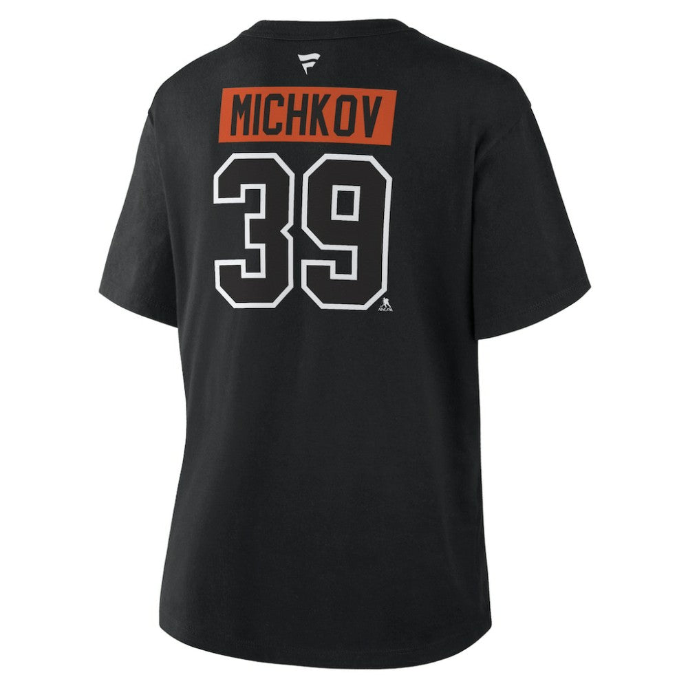 Matvei Michkov Philadelphia Flyers Fanatics Women's Authentic Stack Name & Number T-Shirt