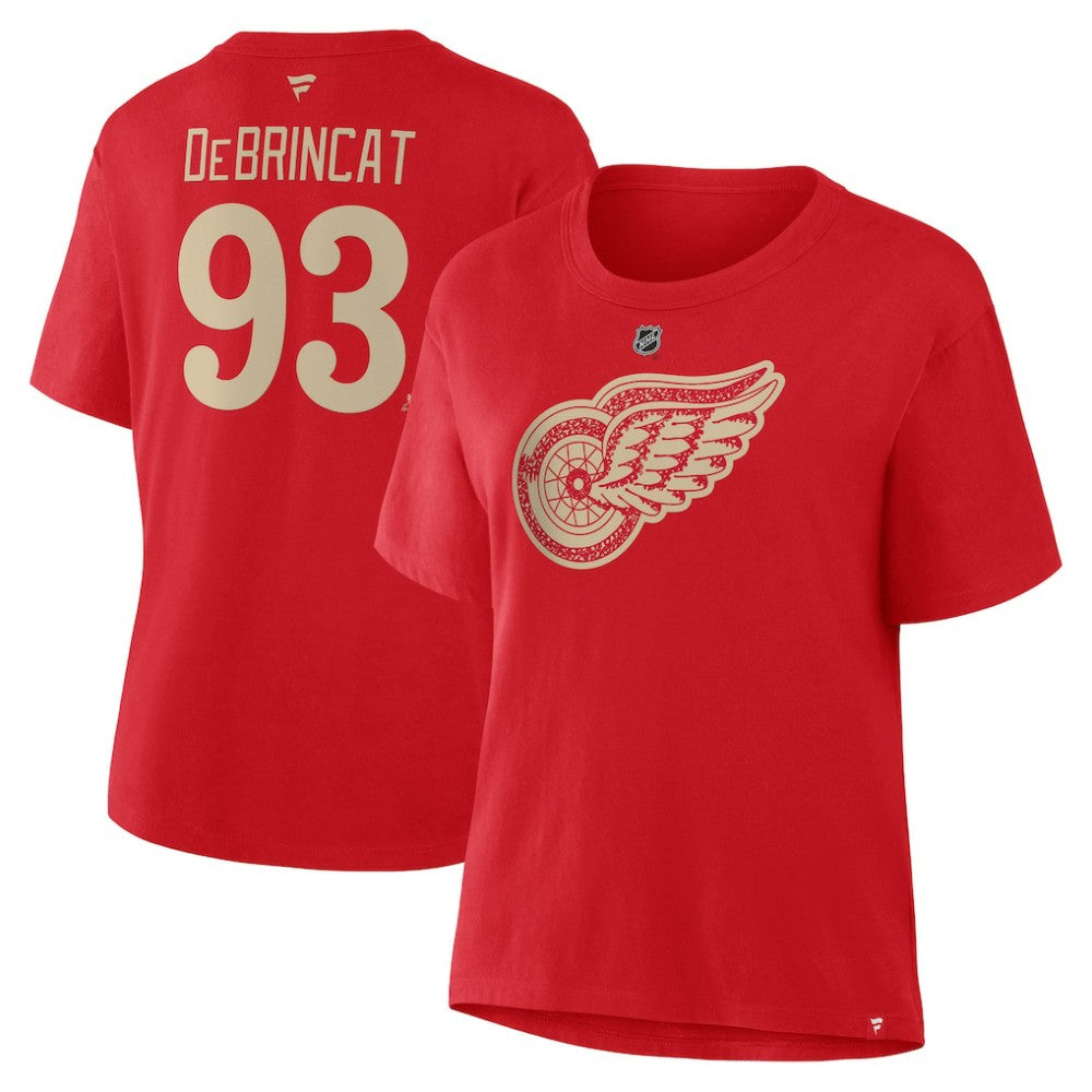 Alex DeBrincat Detroit Red Wings Fanatics Women's Authentic Stack Name & Number T-Shirt